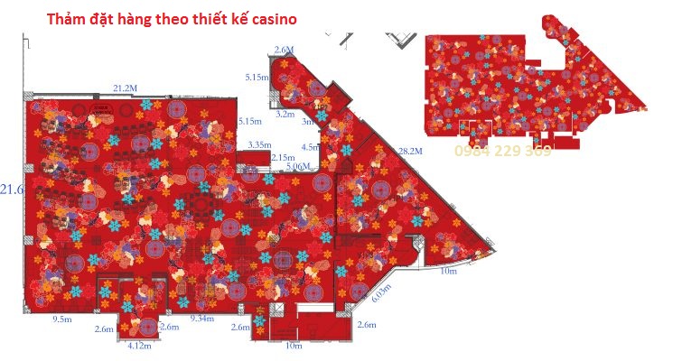 Thảm đỏ trải sàn tại casino 